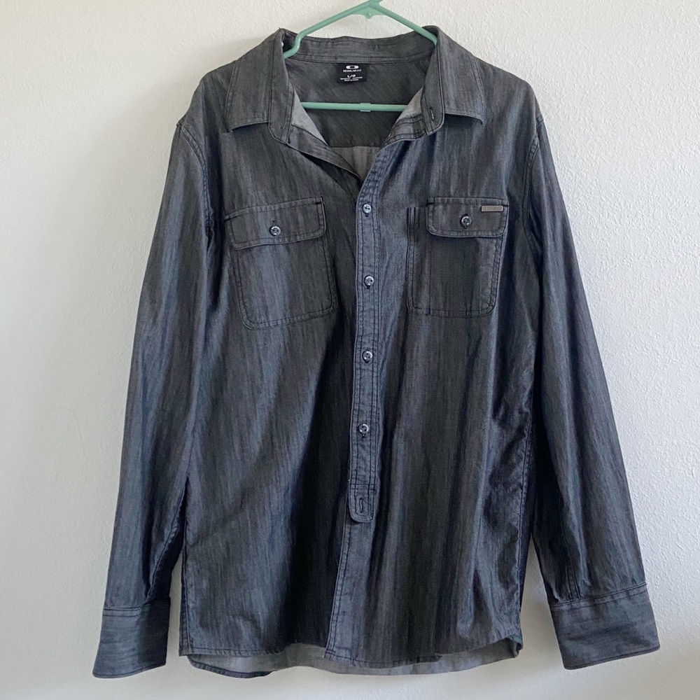 Oakley Men’s Denim Button Down Long Sleeve Shirt